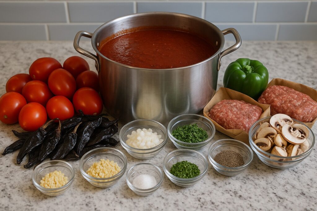 zesty spaghetti sauce canning recipe ingredients
