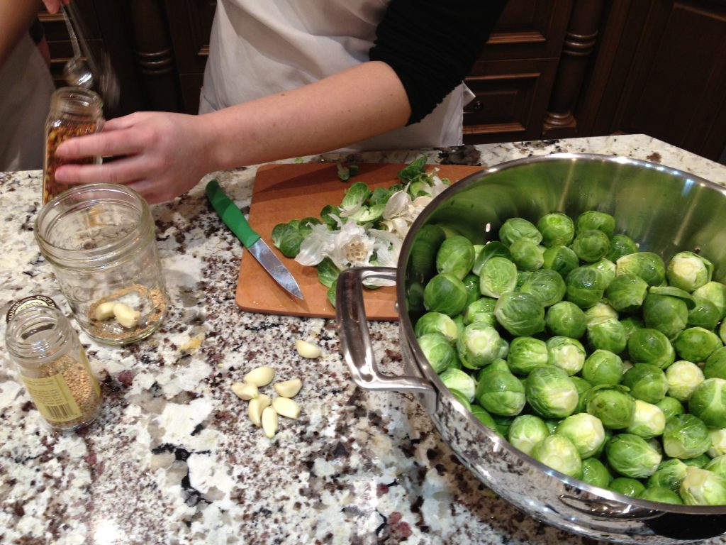 pickled Brussels sprouts canning recipe packing jars
