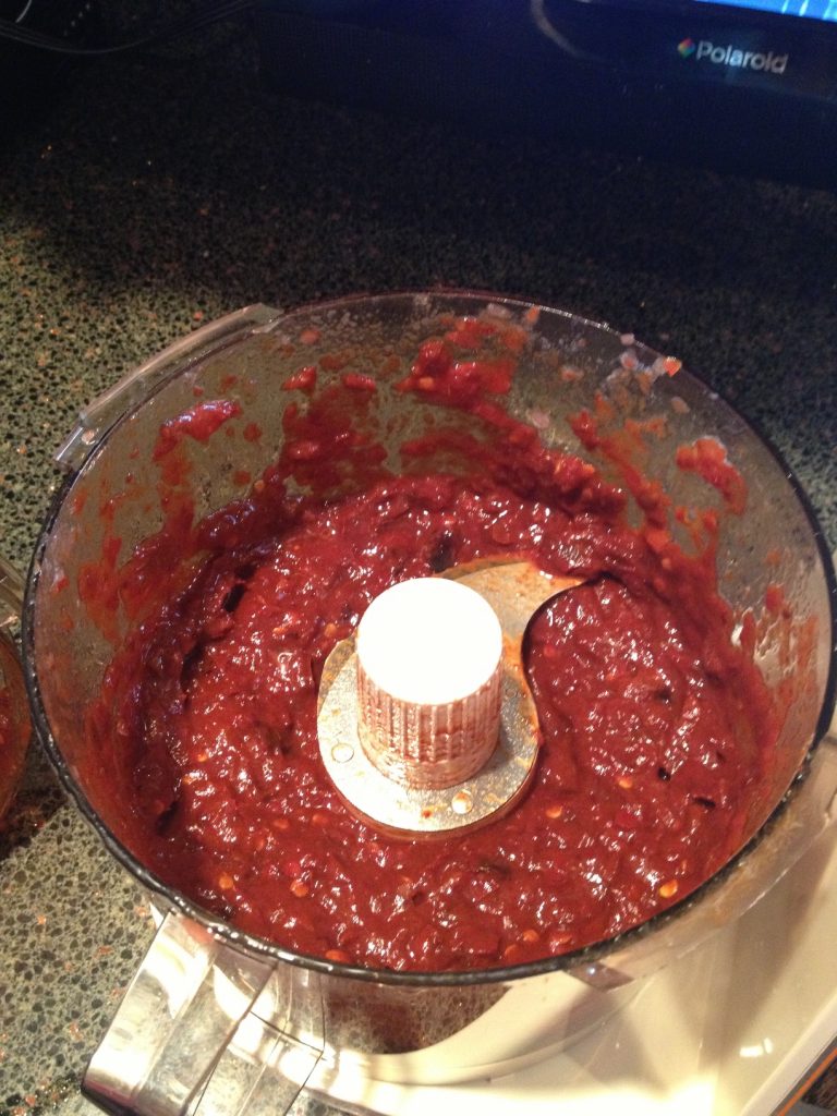 pureed dried chilies for zesty spaghetti sauce