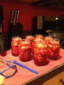 strawberry pints packed and ready for processing