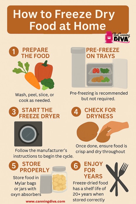the canning diva infographic how to freeze dry food at home