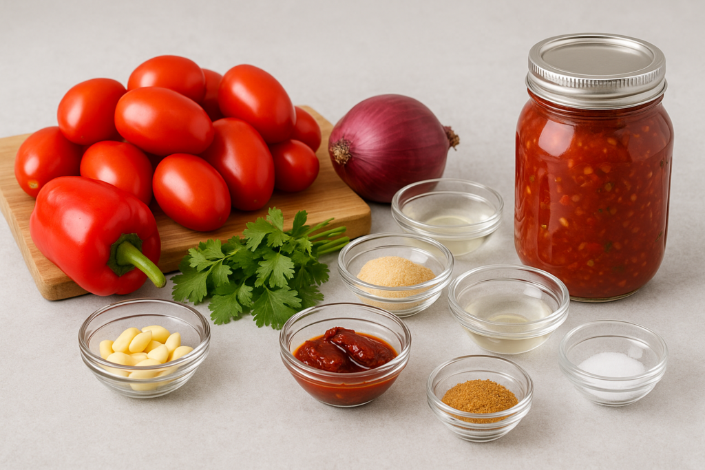 smoky chipotle salsa canning ingredients