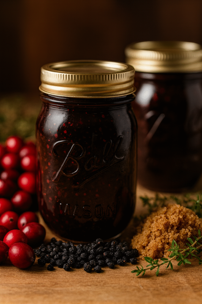 elderberry cranberry wine jam canning recipe