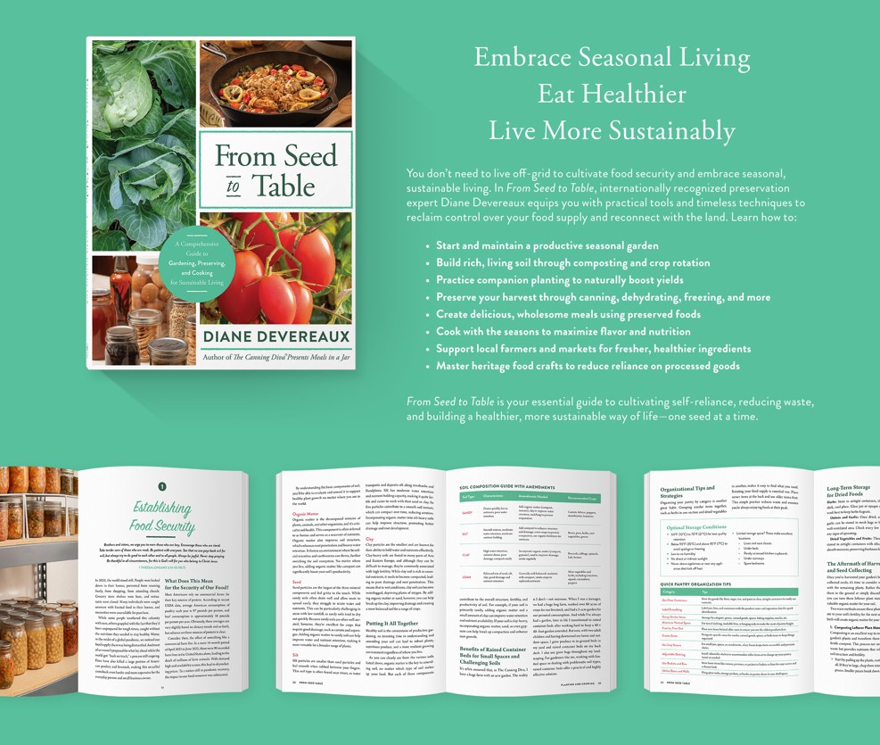 embrace seasonal living from seed to table book canning diva