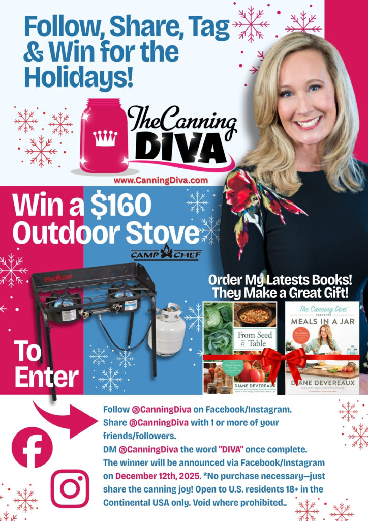 canning diva outdoor camp chef stove giveaway
