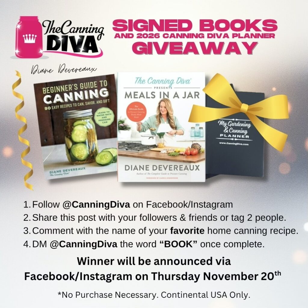 canning diva book and planner giveaway