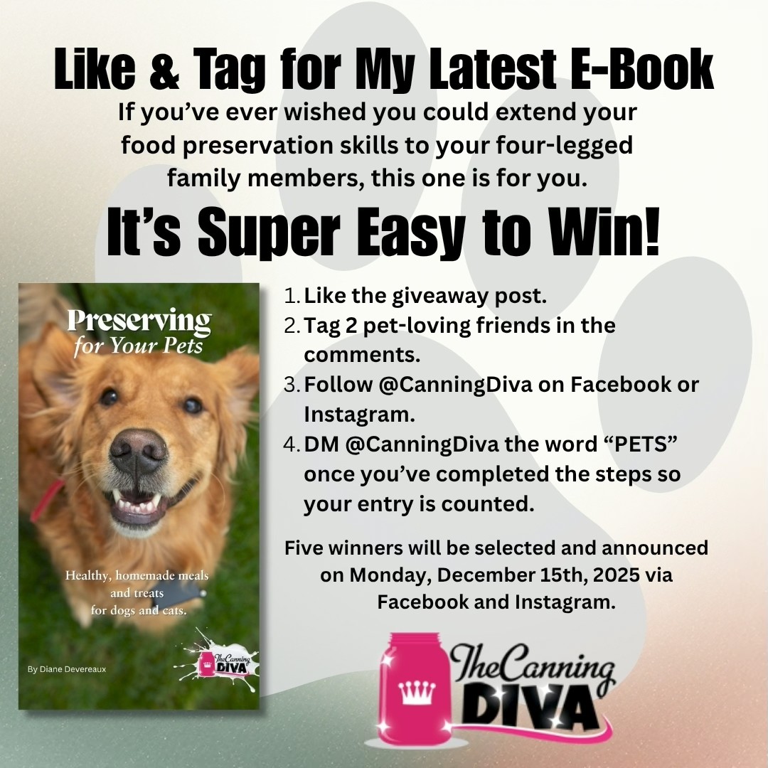 preserving for your pets ebook canning diva giveaway