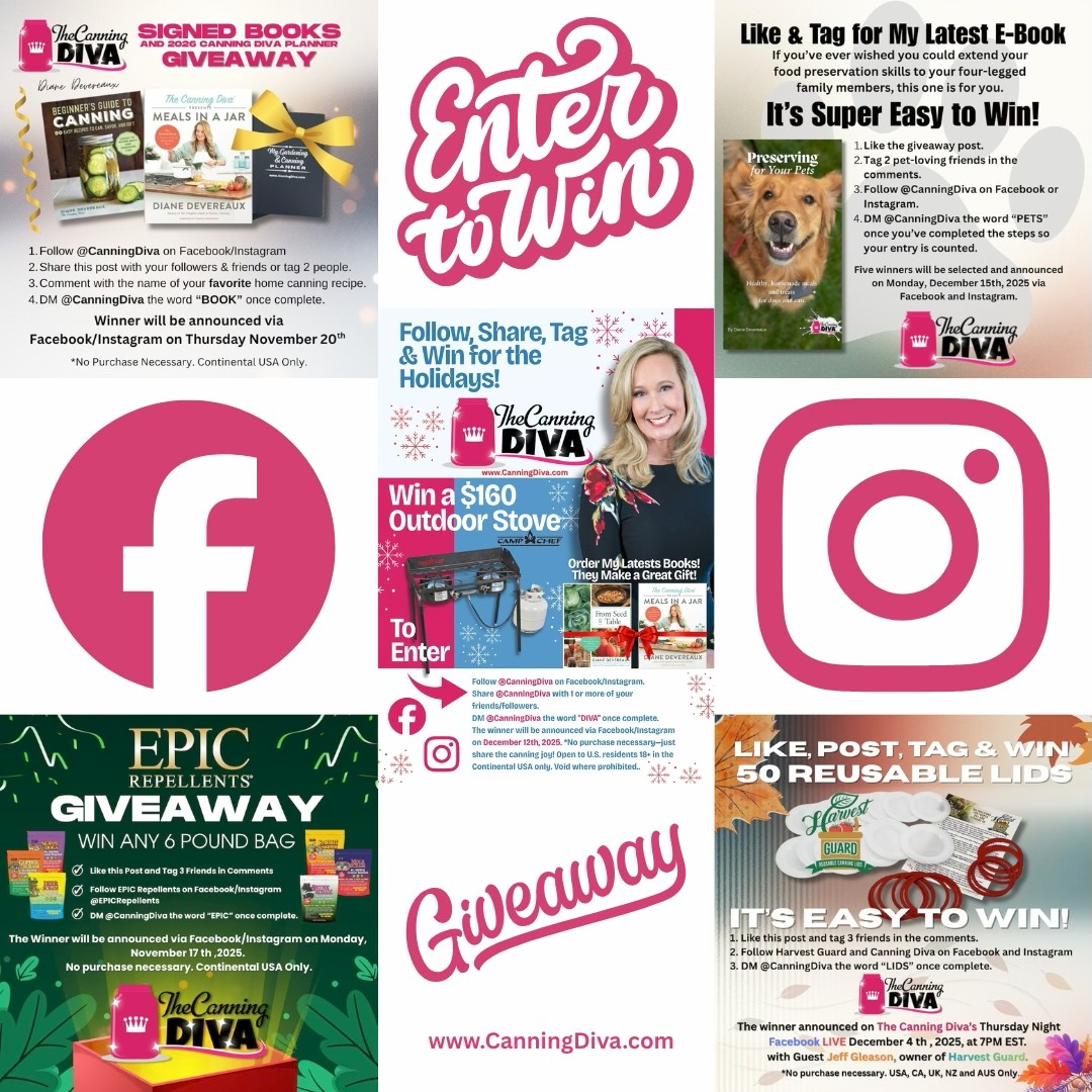 canning diva november 2025 giveaways