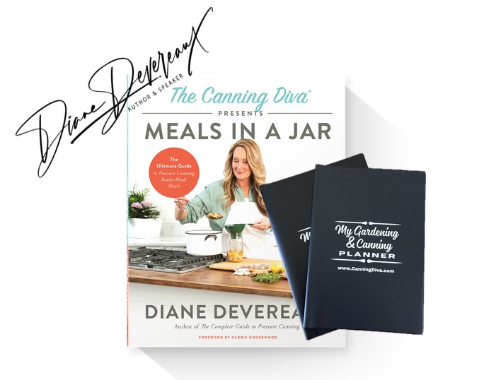 signed meals in a jar book with 2026 garden and canning planner special