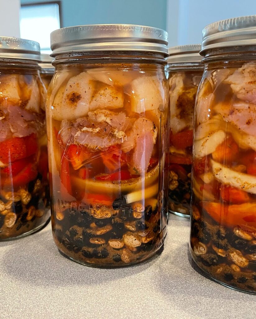 chicken fajitas meal in a jar canning recipe
