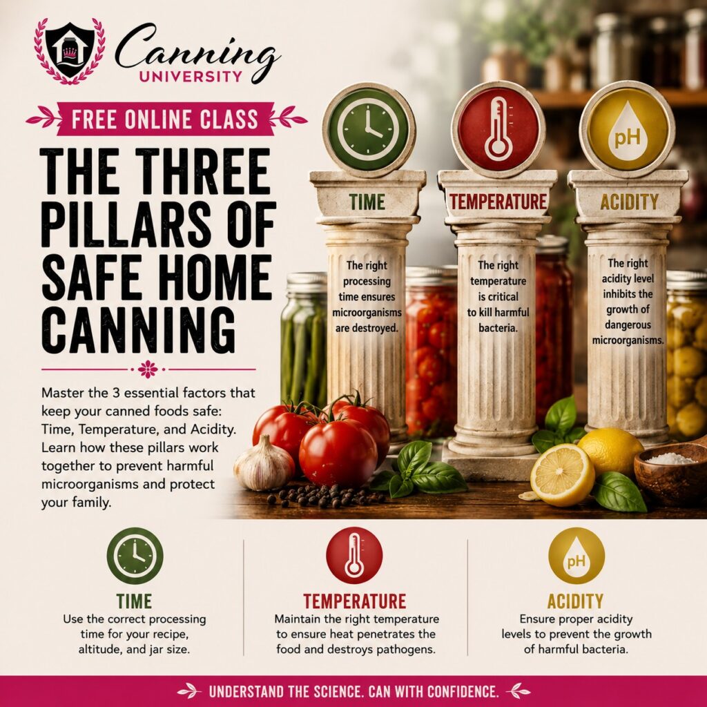 The 3 Pillars of Home Canning free online class