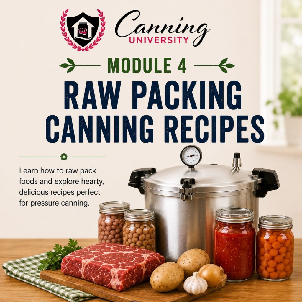 Module 4 Principles of Pressure Canning - Learn how to Raw Pack canning recipes