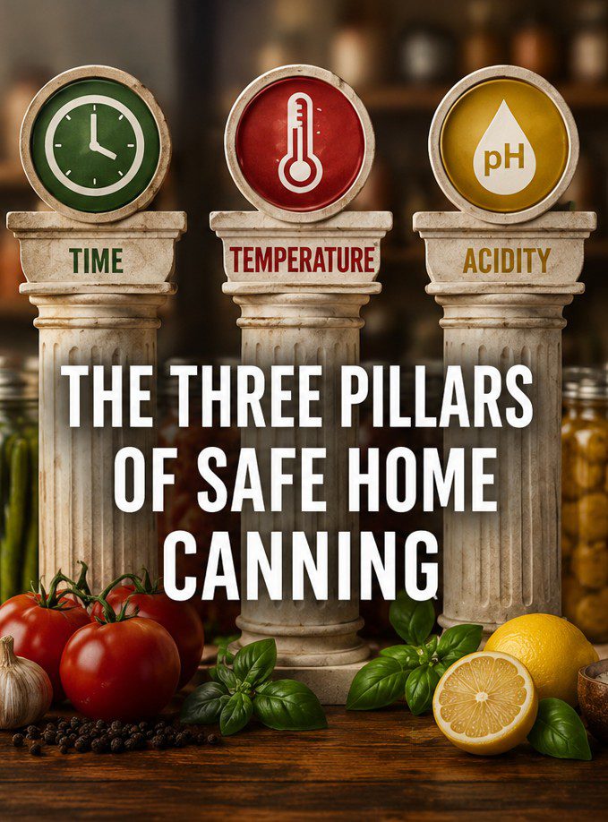 three pillars of safe home canning