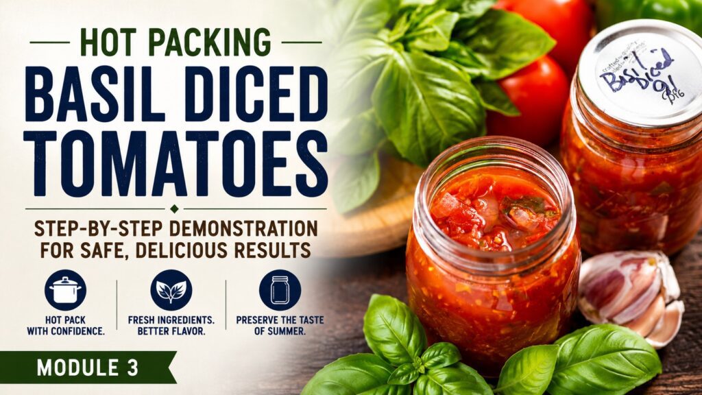 Hot Packing Basil Diced Tomatoes - Module 3