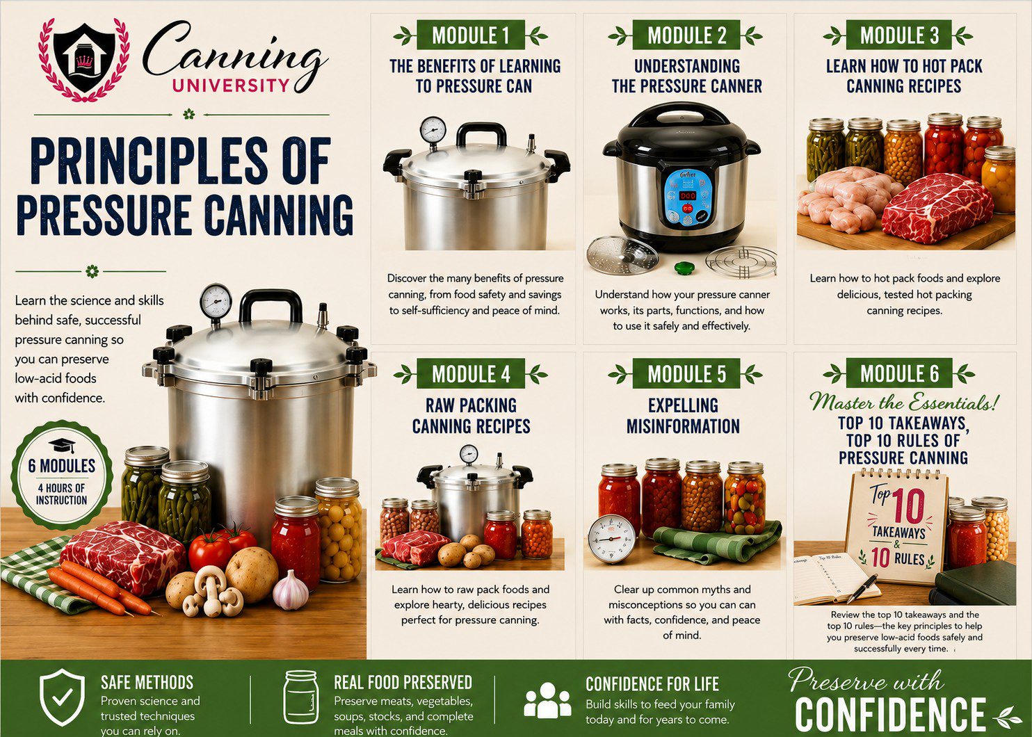Principles of Pressure Canning Class - collage