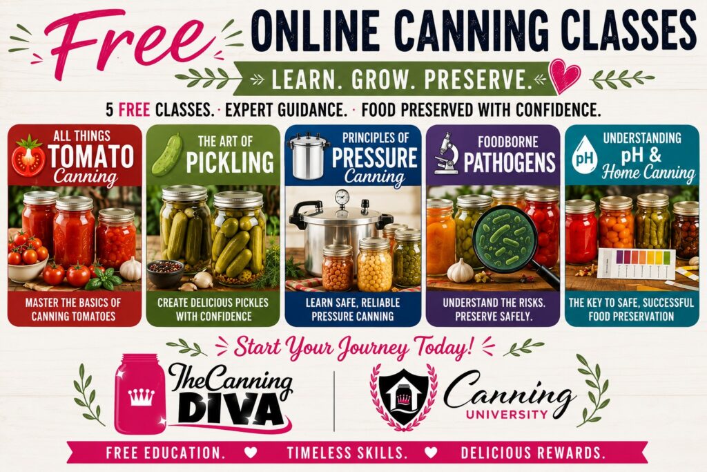 Free Online Canning Classes with The Canning Diva