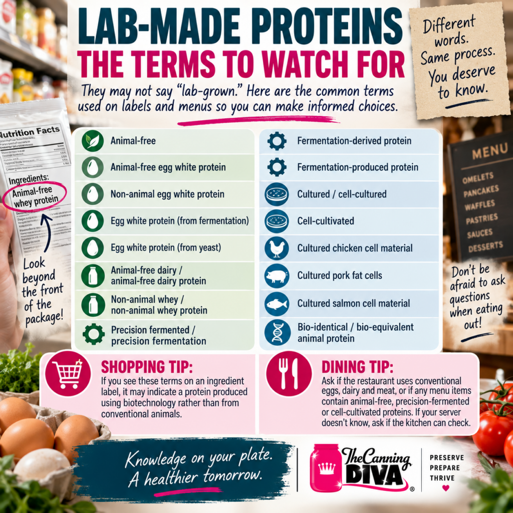 lab grown food terms to watch out for